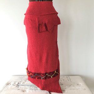 Knit Pull-On Skirt with Felted Wool Trim